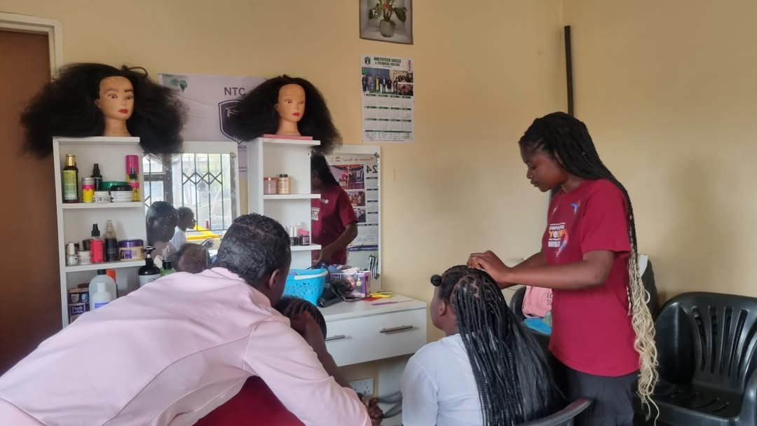 Hairdressing practical session